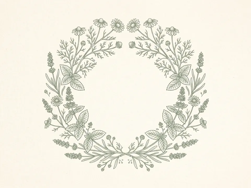 Botanical line: Fine ink wildflowers in one colour