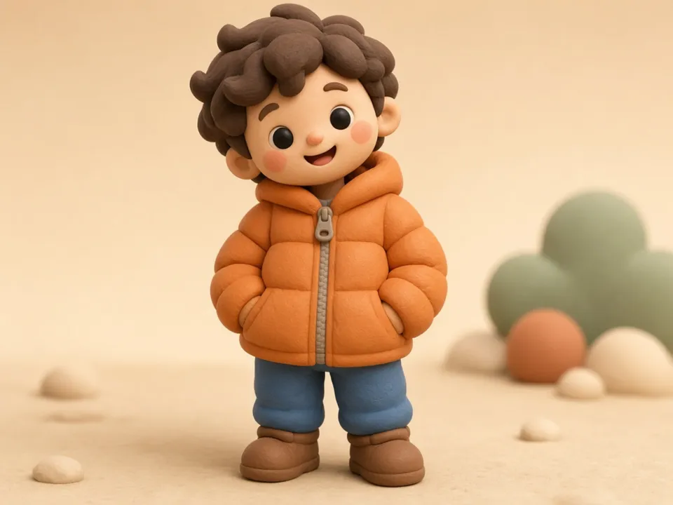 Clay 3D: Soft clay characters, rounded and warm