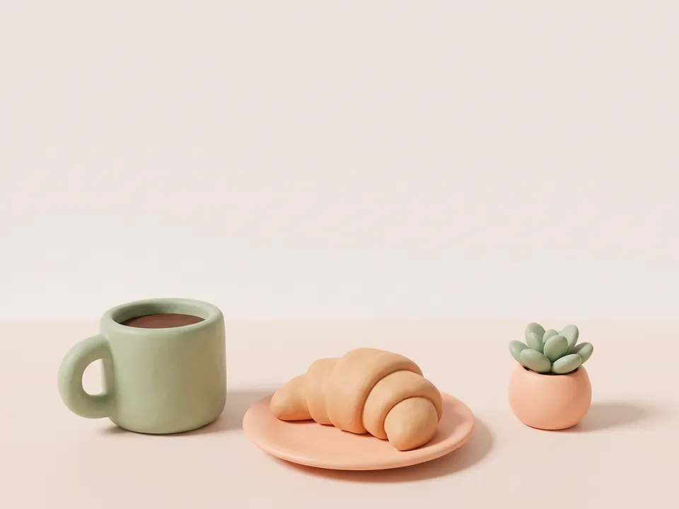 Clay render: Matte clay objects in soft light