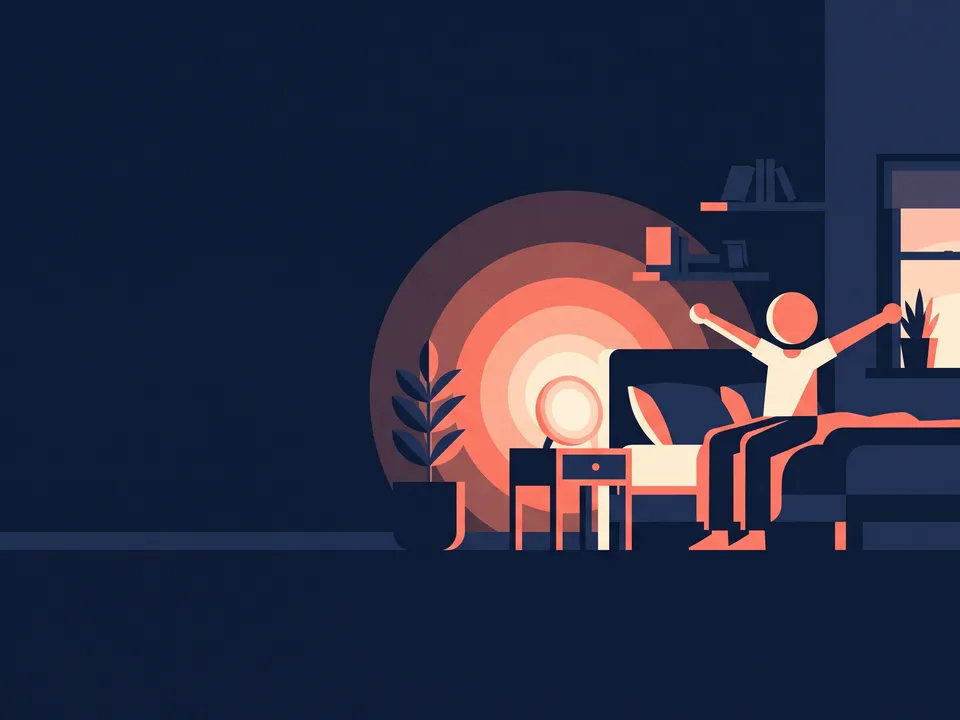 Flat motion graphics: Flat vector shapes in navy, coral and cream