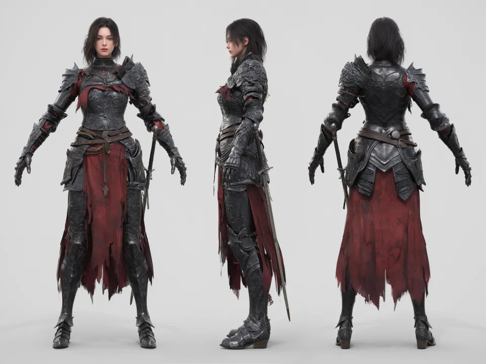 Game 3D: A game-ready render on neutral grey