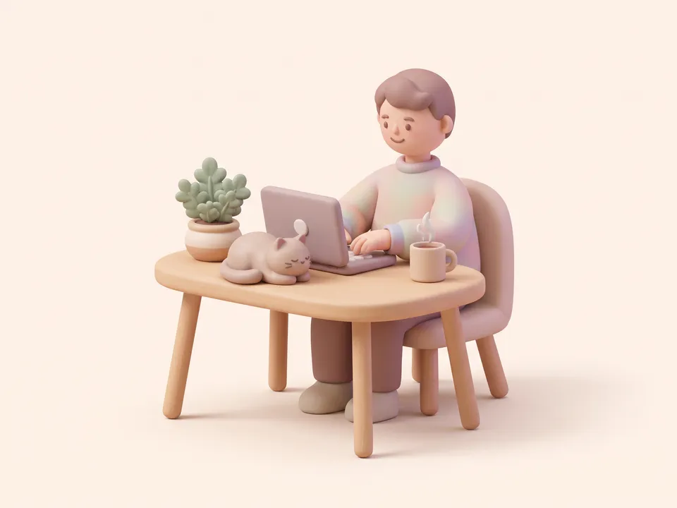 3D illustration: Soft rounded 3D characters