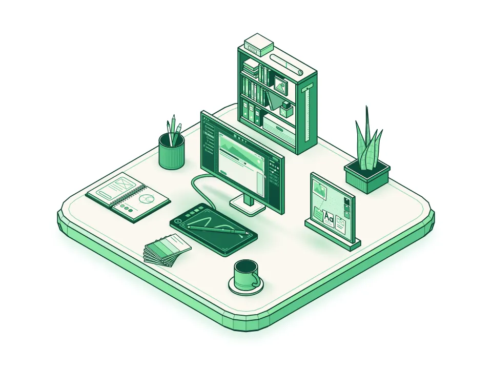 Isometric: True isometric, one green ramp, a platform slab