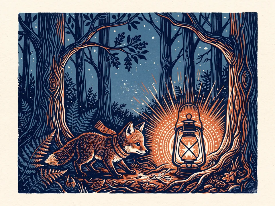 Linocut: Two-colour carved print