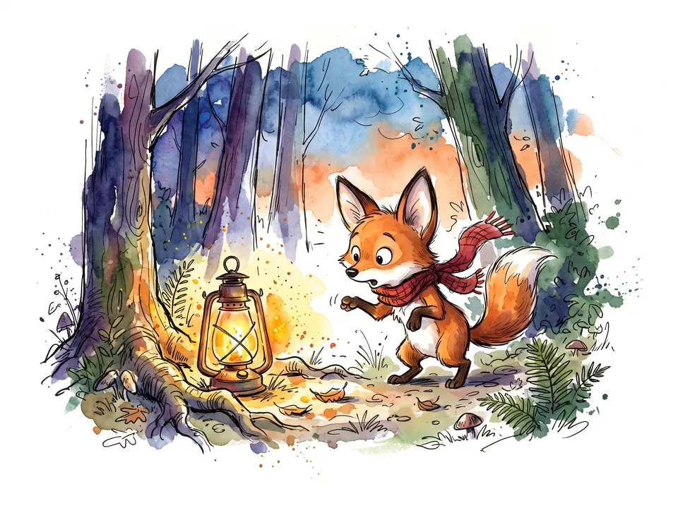 Loose ink: Scratchy ink and splashy watercolour