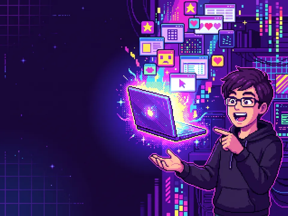 Pixel scene: A 16-bit game screen