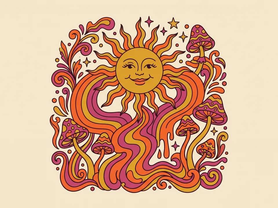 Psychedelic: 70s swirls and melting colour