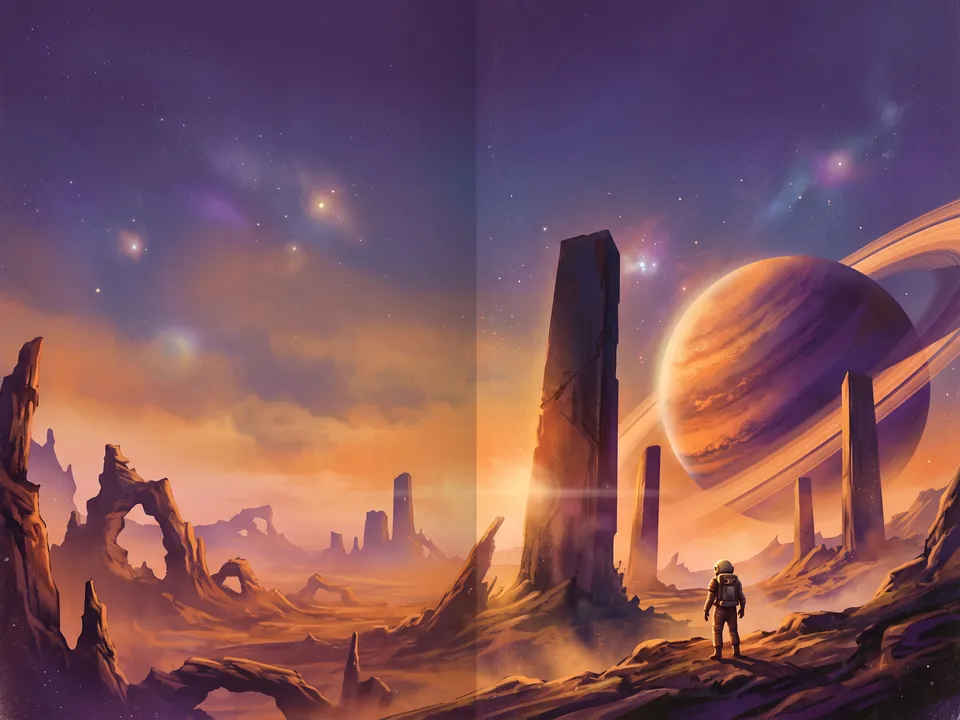 Retro sci-fi: Airbrushed 1970s paperback space