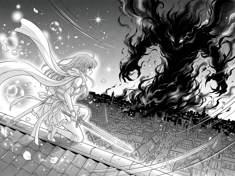 Shōjo: Fine lines, sparkles, flowers and big eyes
