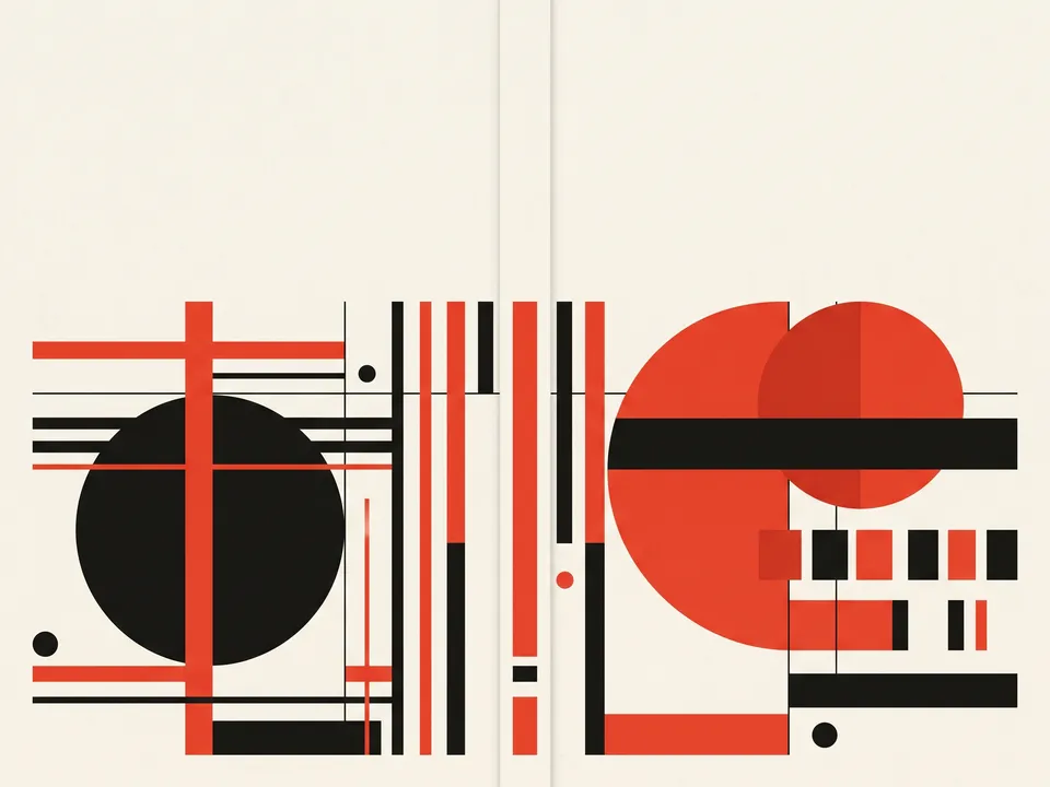 Swiss graphic: Bold geometry on a strict grid