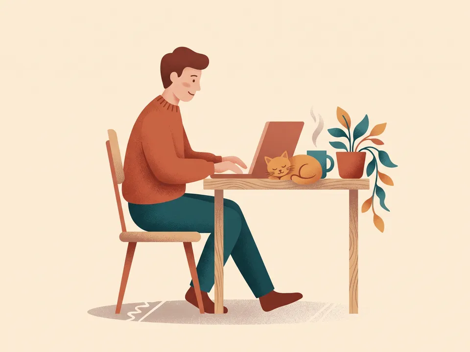 Textured flat: Flat shapes with grainy brush texture