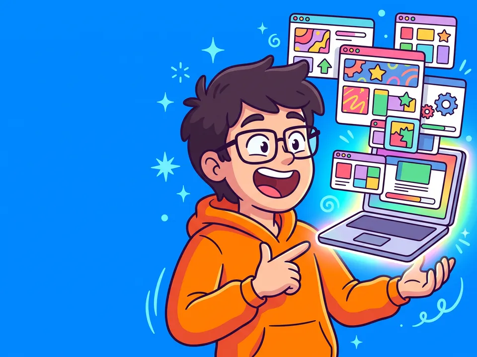 Vector cartoon: Thick outlines, flat fills, one tone of shade