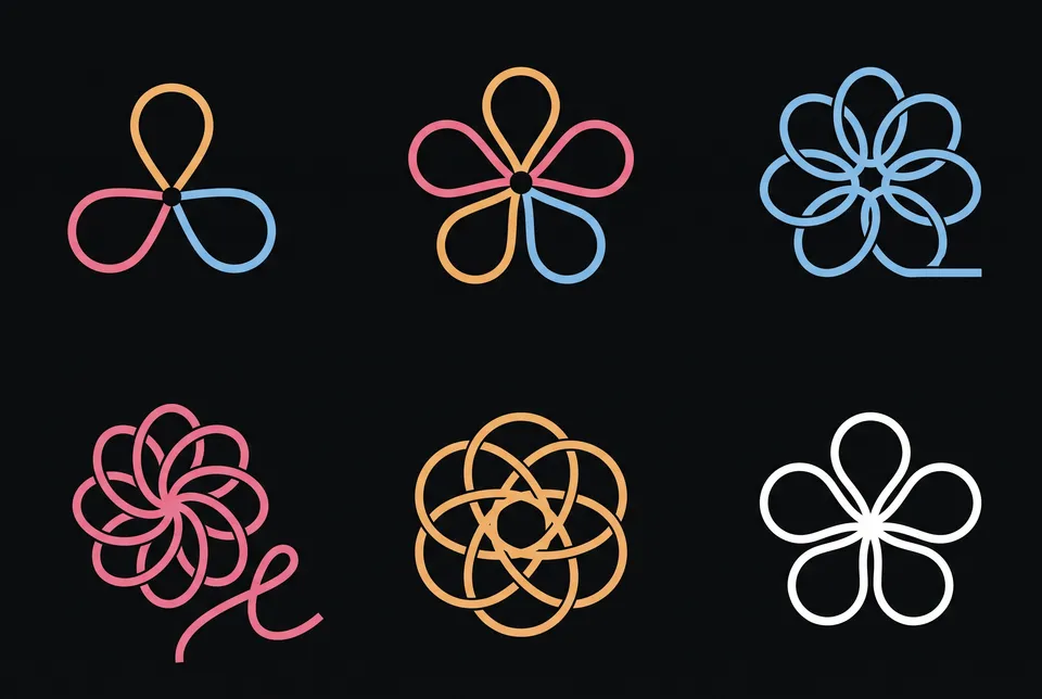 Symbol marks from the Logo and brand guide workflow, made for “A logo for Fil, a creative canvas where one idea branches into images, video and 3D”