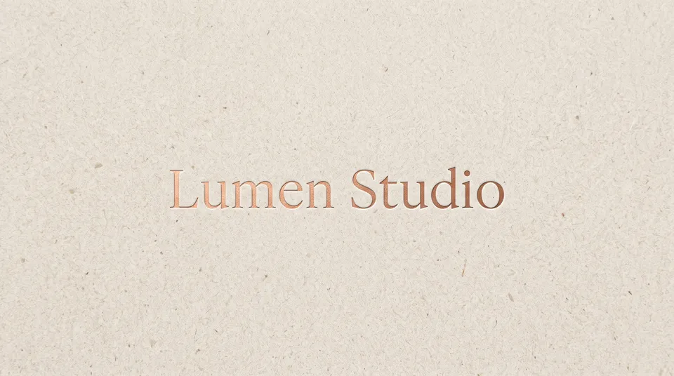 Front from the Business card workflow, made for “Cards for Mira Chen, principal architect at Lumen Studio in Lisbon: calm, minimal, warm stone colours”