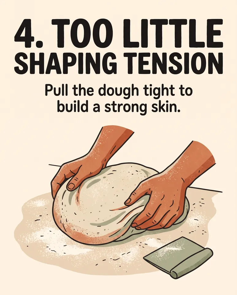 Slide 5 from the Instagram carousel workflow, made for “5 mistakes beginners make with sourdough, for our bakery’s Instagram”