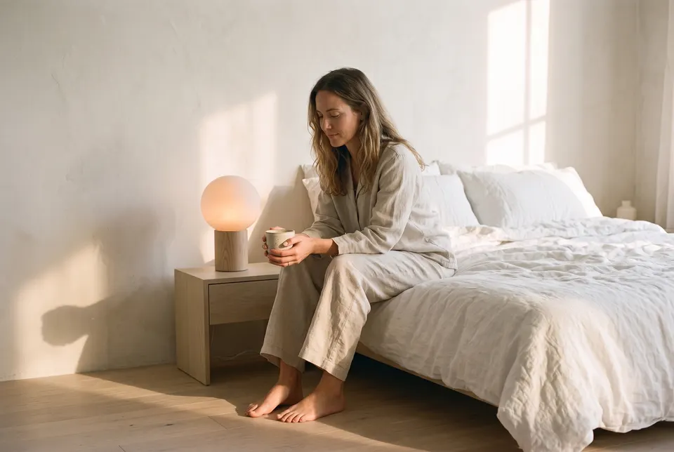 Section 4 from the Landing page workflow, made for “A landing page for Solstice, a sunrise alarm lamp that wakes you gently with light”