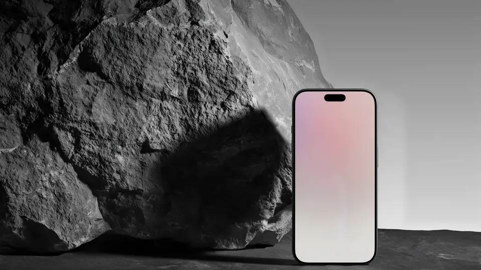 Hero still from the Product promo video workflow, made for “A launch film for our new phone: calm and premium, on dark stone in soft light”