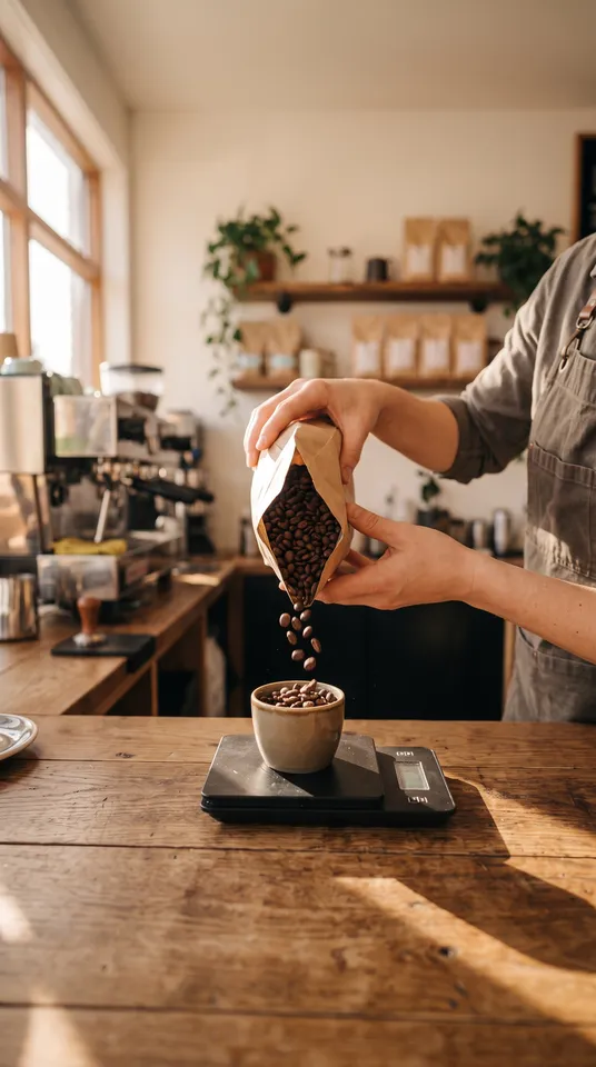 Scene 2 from the Reel planner workflow, made for “A 30-second Reel for our coffee shop: three tricks for better coffee at home”