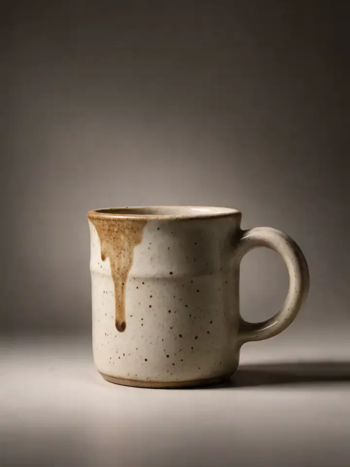 Product shot from the Social campaign workflow, made for “Launch posts for my handmade stoneware mug: three posters, a coffee pour shot and a post for every platform”