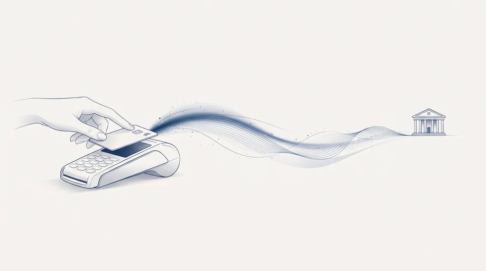 Cover picture from the Visual explainer workflow, made for “How a card payment travels from the tap to the bank, for engineers new to payments”