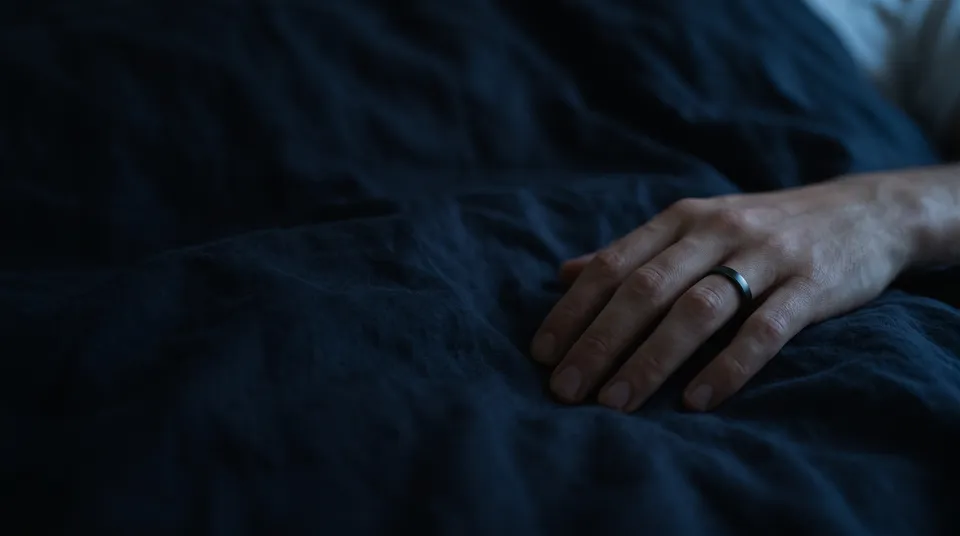 Hero image from the Website hero workflow, made for “The hero for Driftline, a sleep-tracking ring: dark, calm and premium, the ring in soft night light”