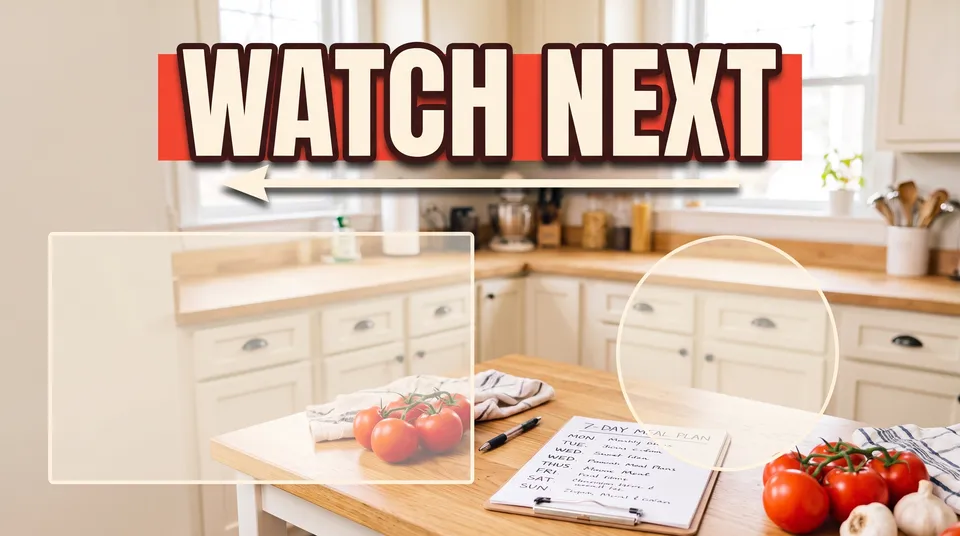End screen from the YouTube video plan workflow, made for “A 10-minute video on how I plan a whole week of meals in one hour, for busy parents”